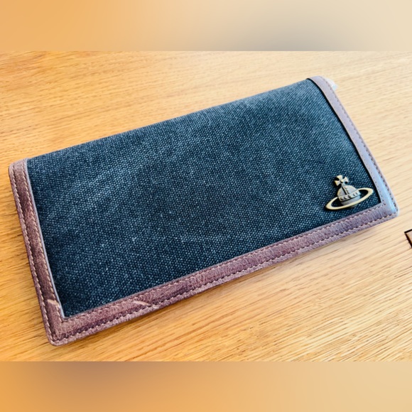 Vivienne Westwood canvas & leather long wallet
